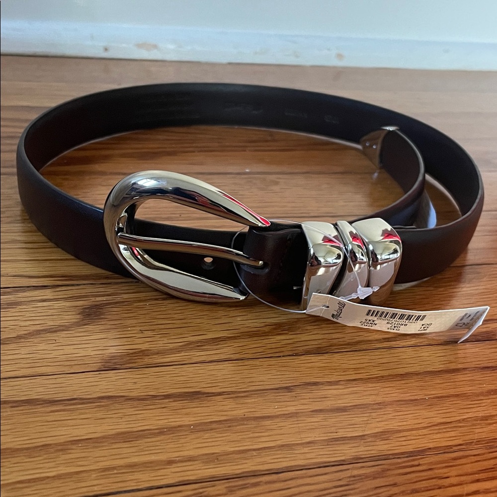 Madewell Triple Metal Keeper Belt dark carob